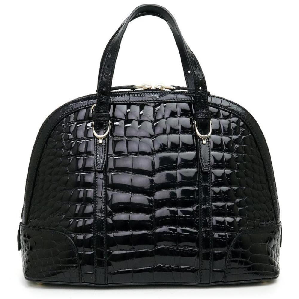 Gucci Crocodile Leather Handbag Black